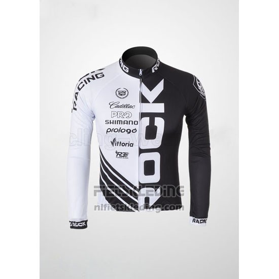 2010 Fietskleding Rock Racing Zwart en Wit Lange Mouwen en Koersbroek